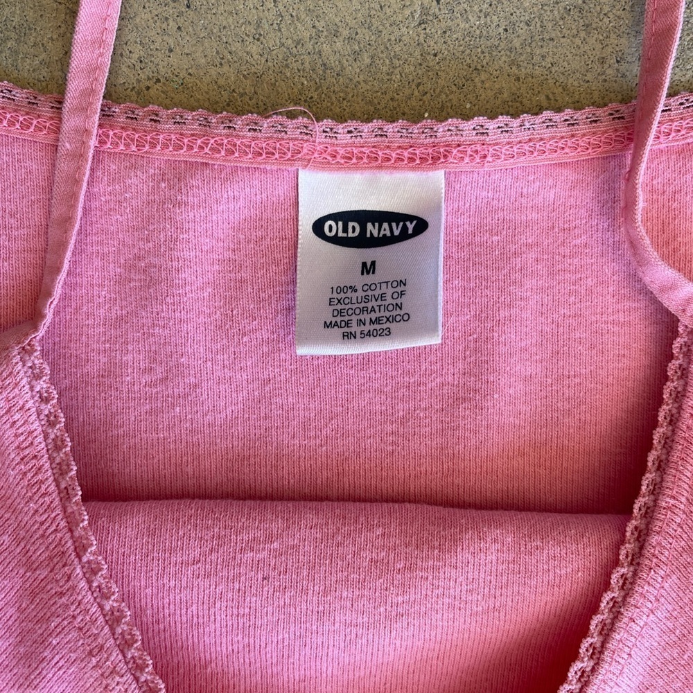 Pink Lace Trim Baby Doll Tank Top - Picture 6 of 8